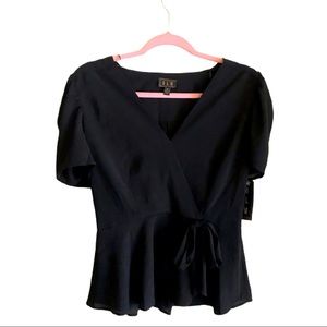 Black OLM V-Neck Blouse